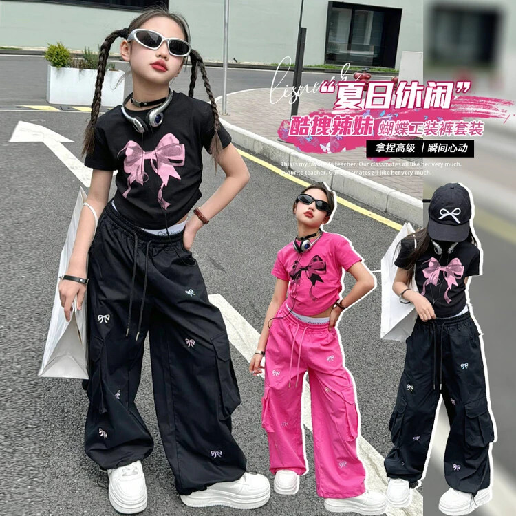 2025夏装新款套装时尚夏季印花女童中大童夏日