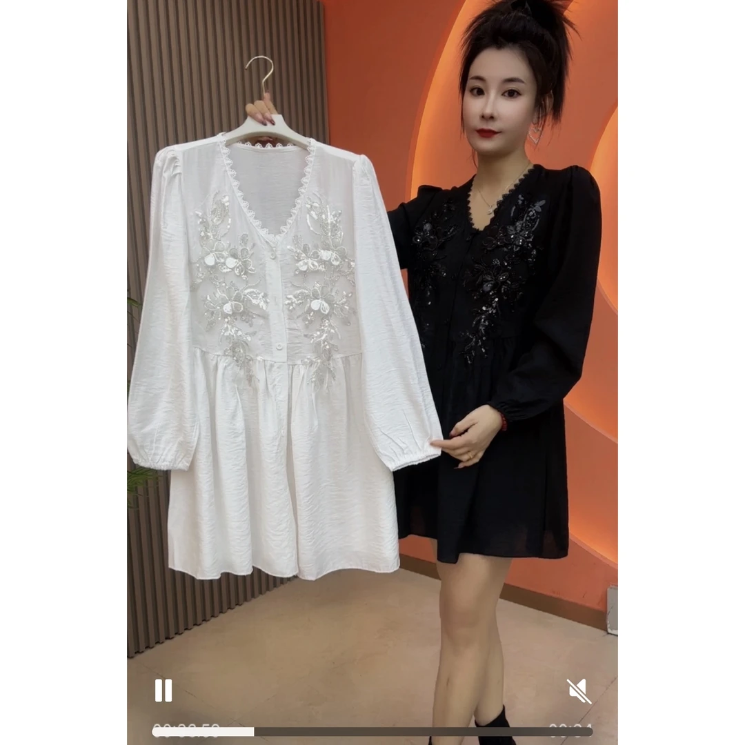 8880韩版重工中长款女士连衣裙