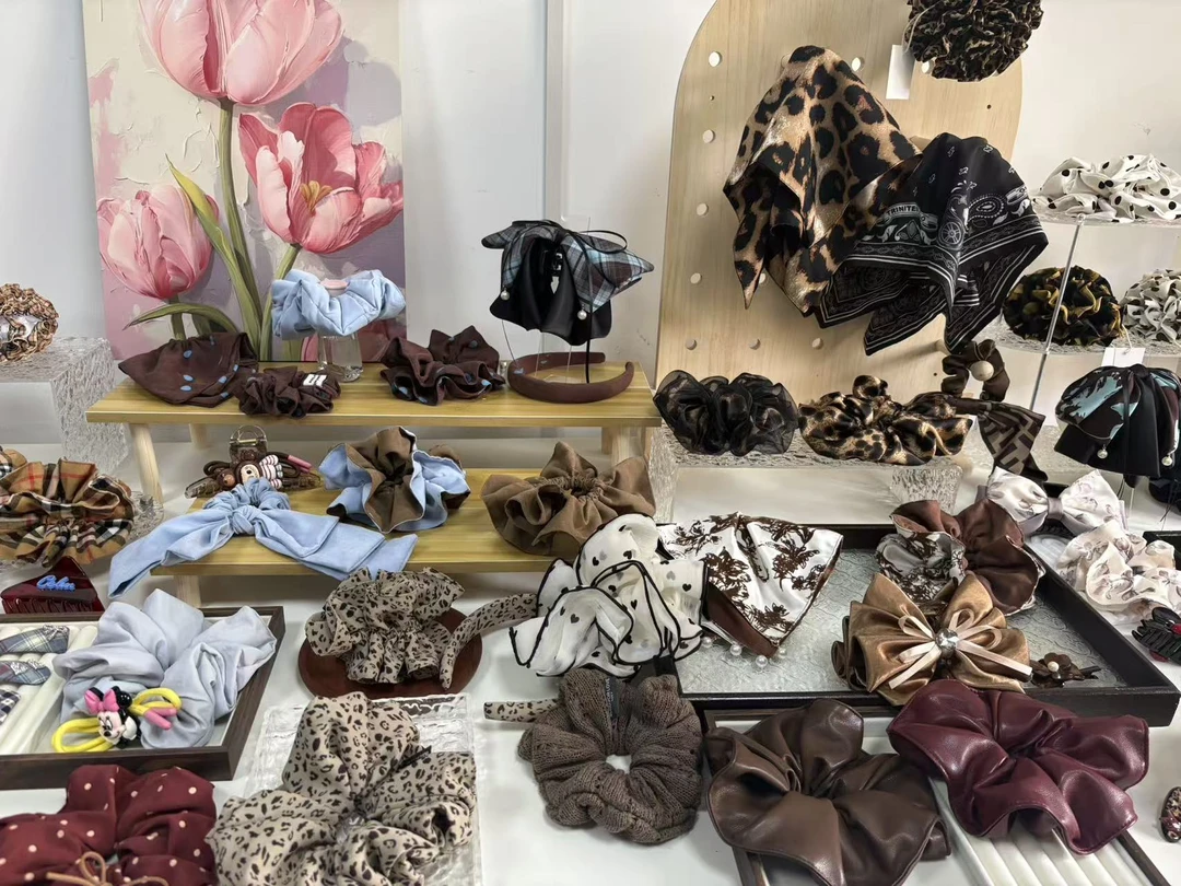 七只甜豆设计款大肠发圈发夹马尾抓夹方巾（按照主播提供编号下单）