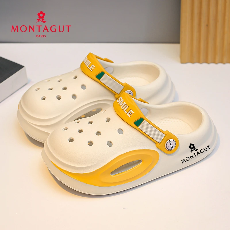 梦特娇儿童拖鞋男童洞洞鞋2025新款夏季中大童防滑运动沙滩凉拖鞋