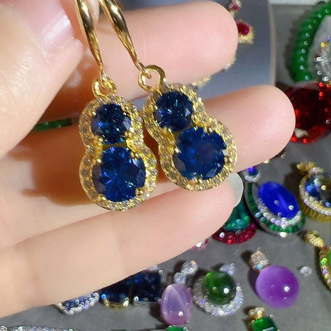 花岗石钨合金红色蓝色吊坠