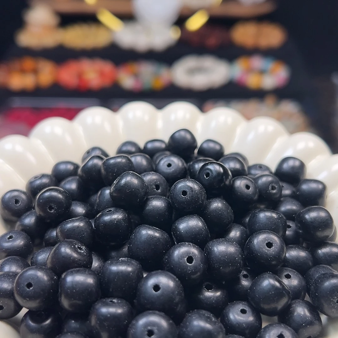 菩提根/象牙果手串微瑕卡11黑金桶500颗