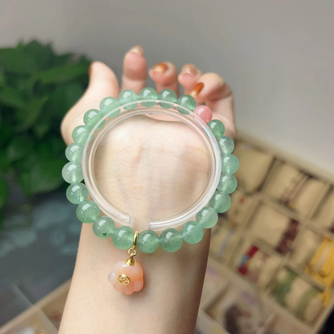 【高品】 成品  绿草莓晶6-10mm