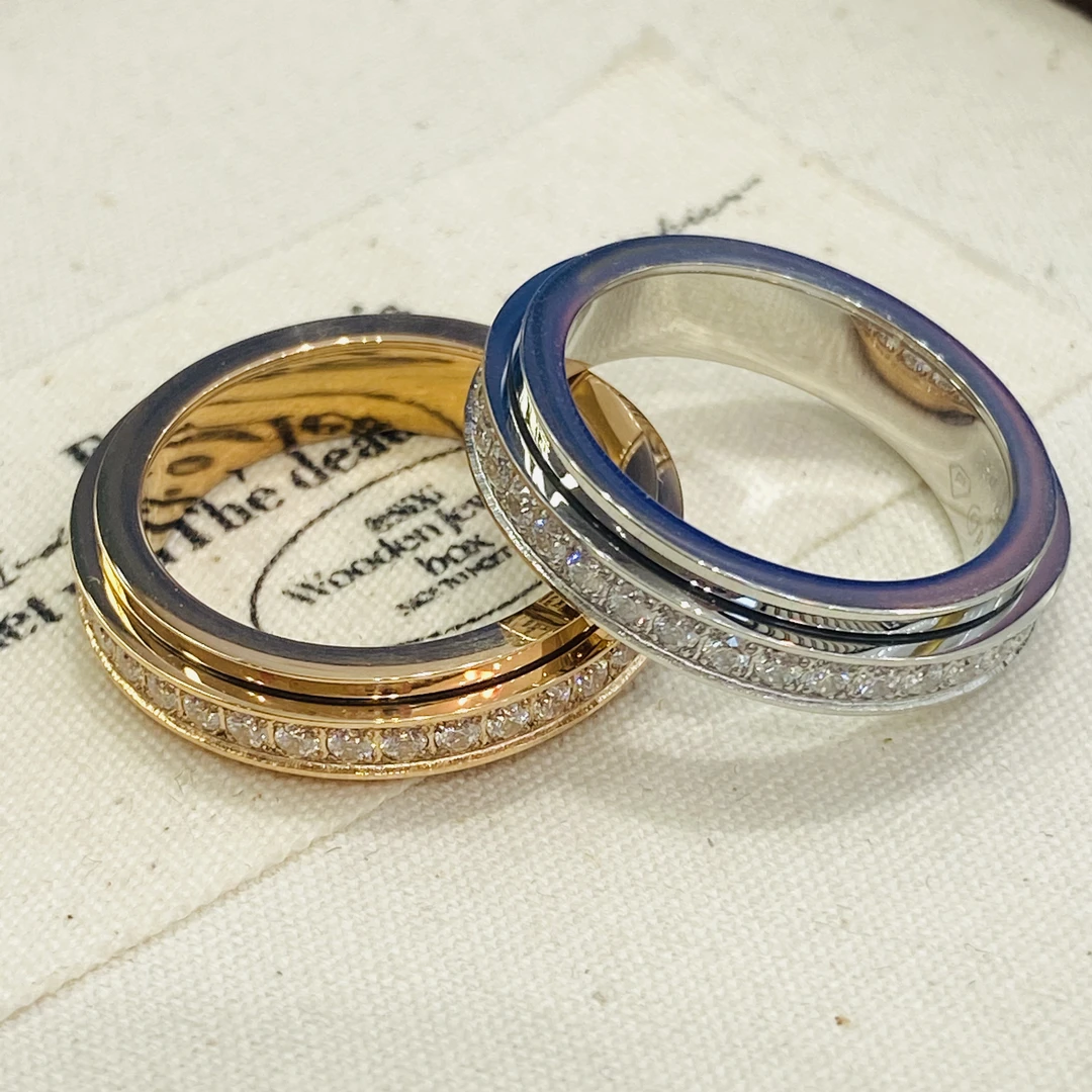 合金锆石戒指 2025新年欧美气质时来运转戒指首饰轻奢对戒情侣