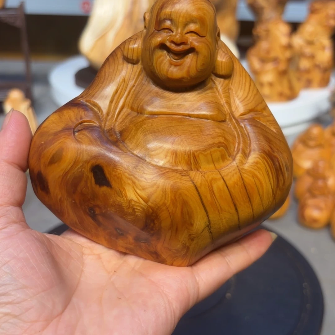 木太行崖柏弥勒佛
