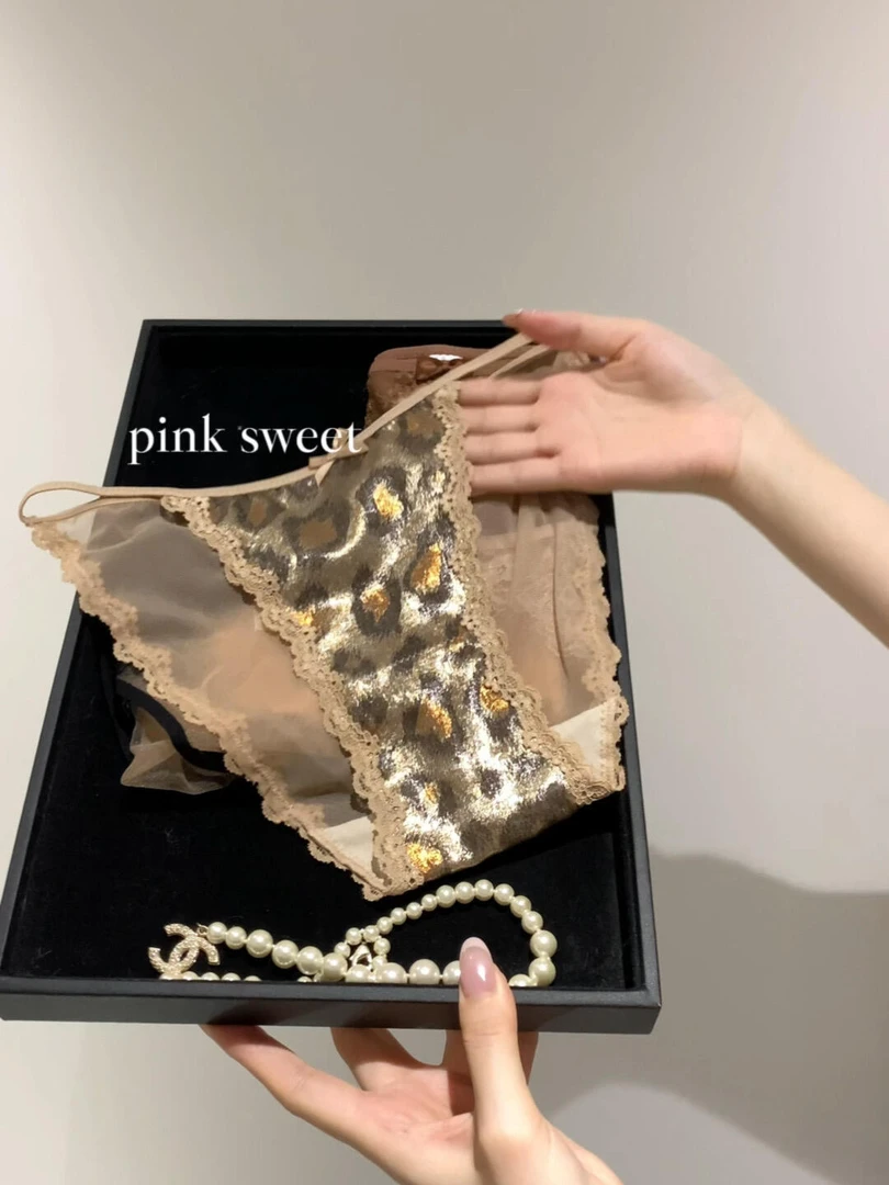 三角裤女三角内裤透气薄款无痕打底低腰低腰底裤豹纹