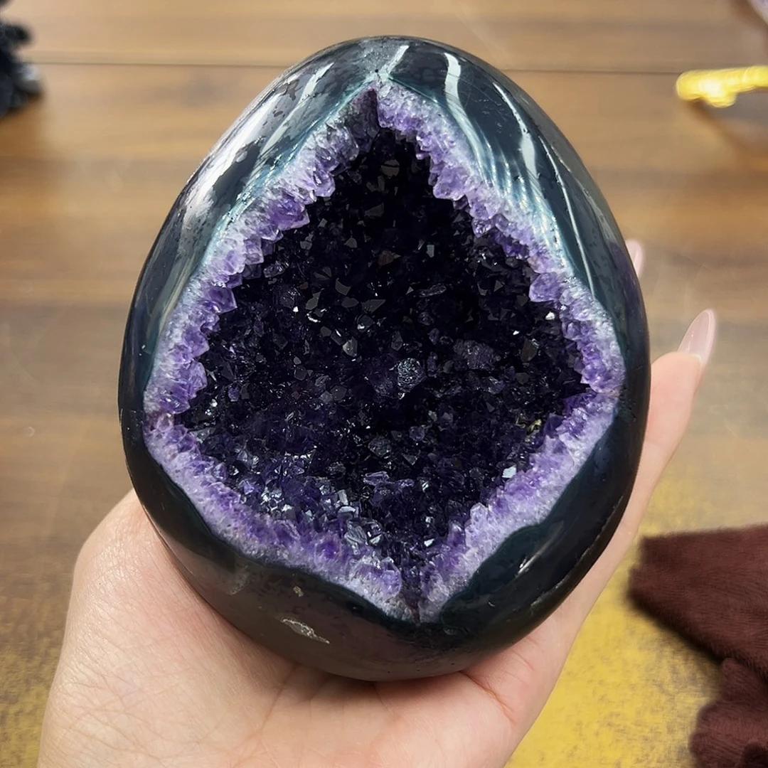 紫晶摆件未镶嵌龙蛋