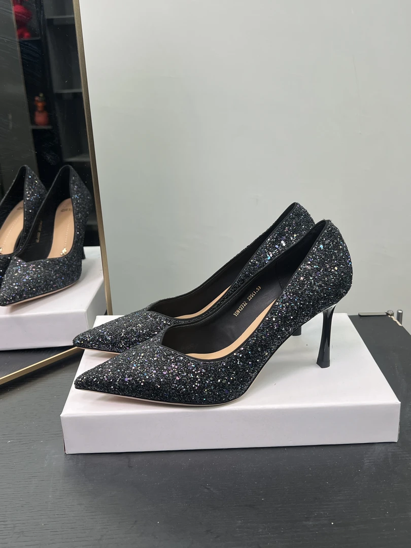 （8.5厘米）912732黑色细跟高跟鞋