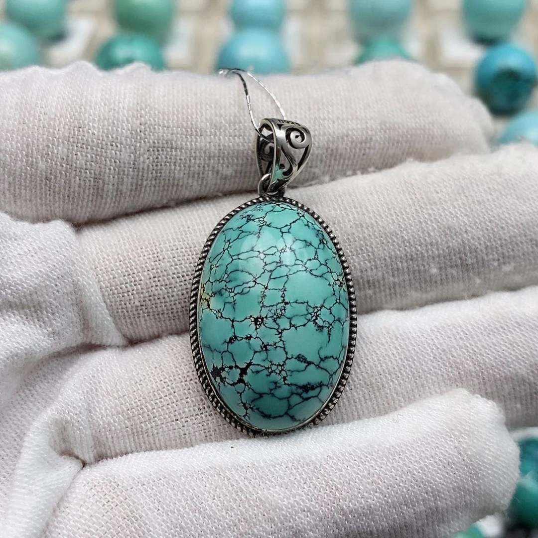 绿松石配饰银S925镶嵌