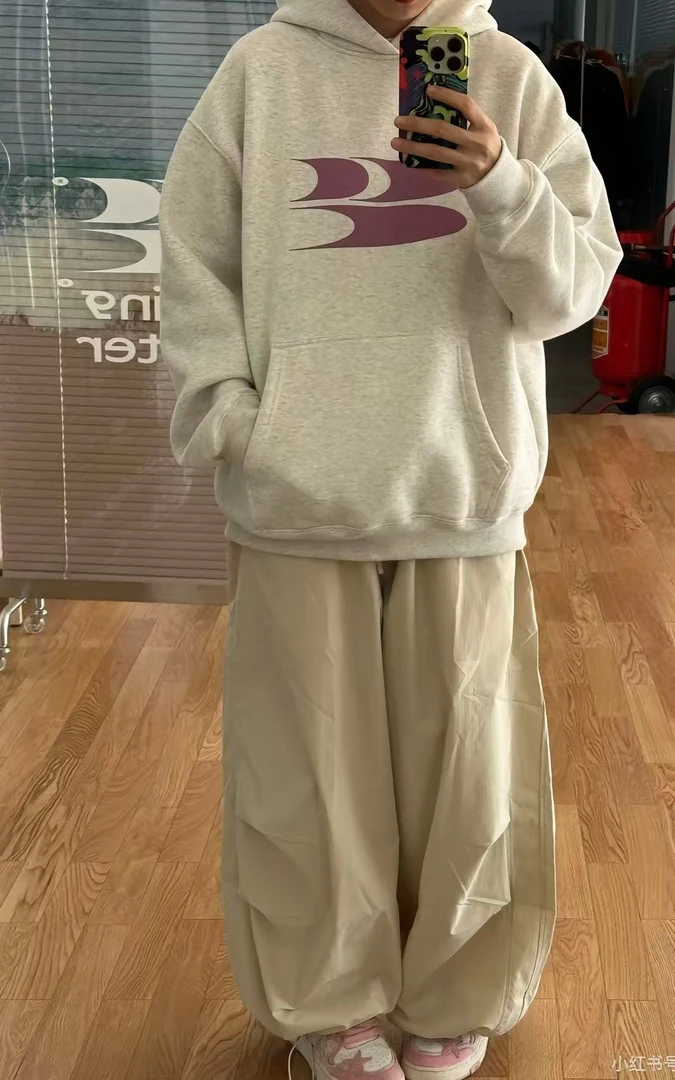 哭哭印花版加绒连帽卫衣