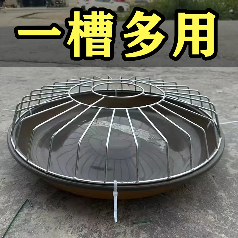 鸡食槽喂鸡喂鸭喂鹅专用盆养鸡鸭鹅食槽圆形鸡干湿两用喂鸡食槽