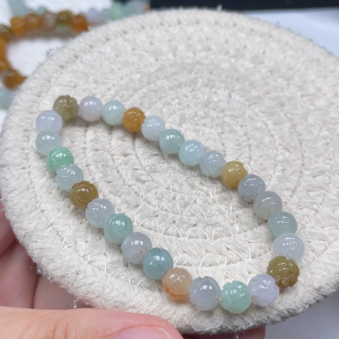 翡翠未镶嵌颈饰天然A货缅甸翡翠7.1mm