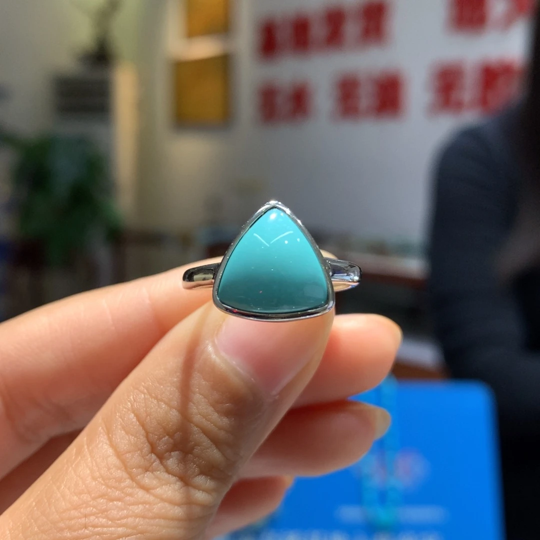 银S925镶嵌绿松石戒指