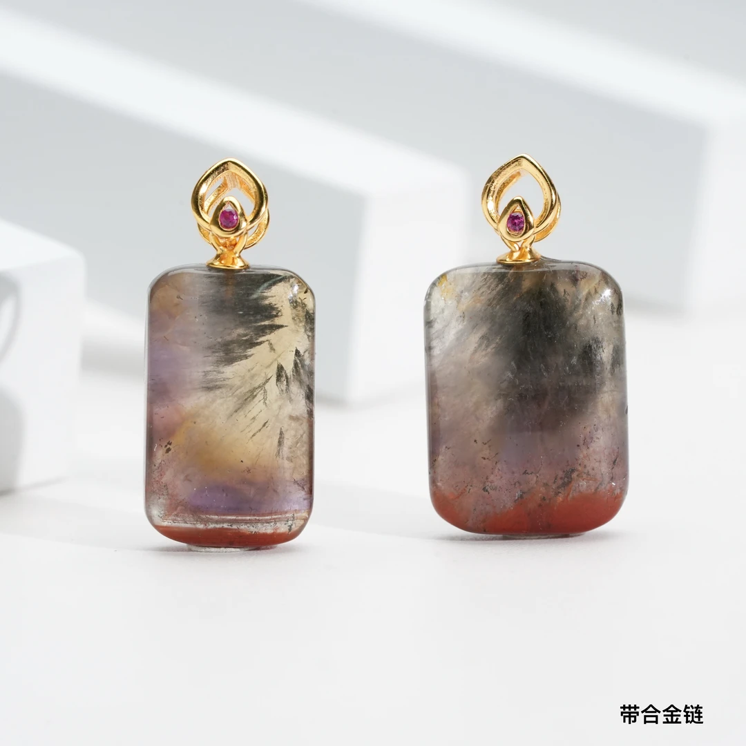 【小北好物】S925银极光水晶吊坠带合金链【多样性发一件】QL103X4