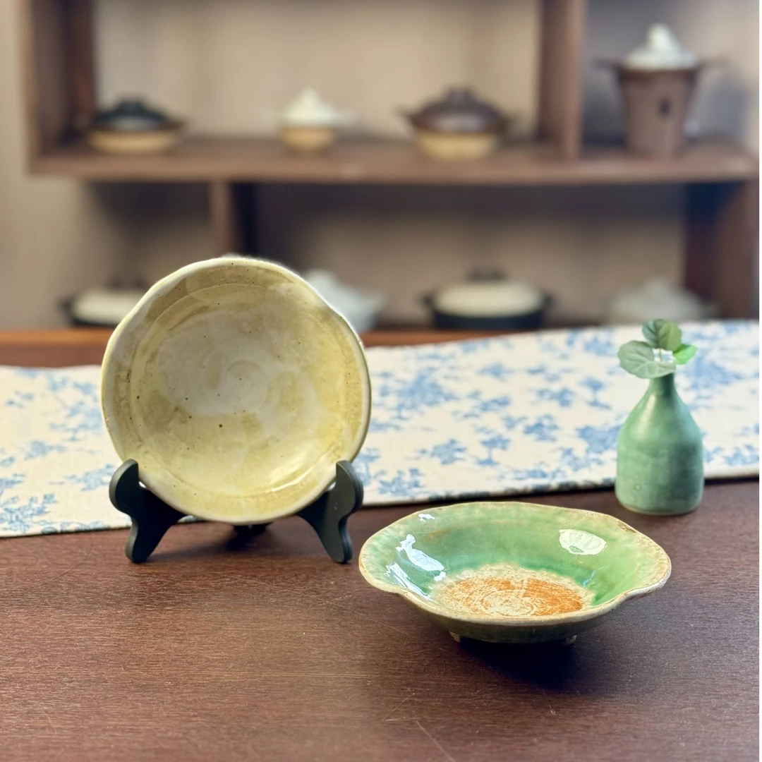 【凝脂】不规则小菜盘点心碟侘寂复古中式古朴家用餐具手作粗陶艺术