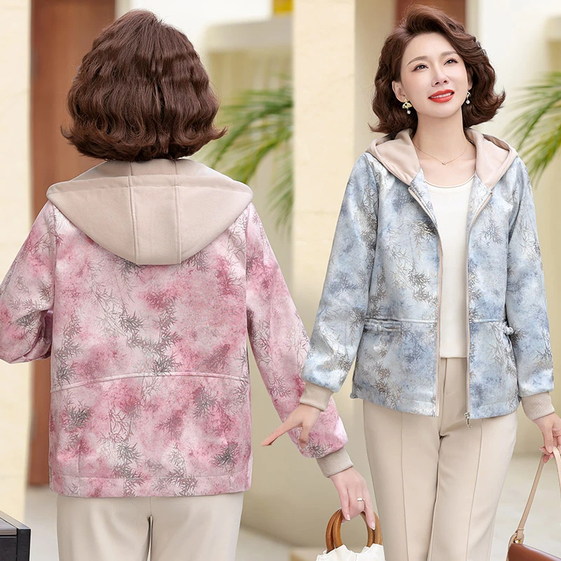 妈妈装外套洋气短款中年秋装上衣服母亲50岁60中老年女阔太太气质