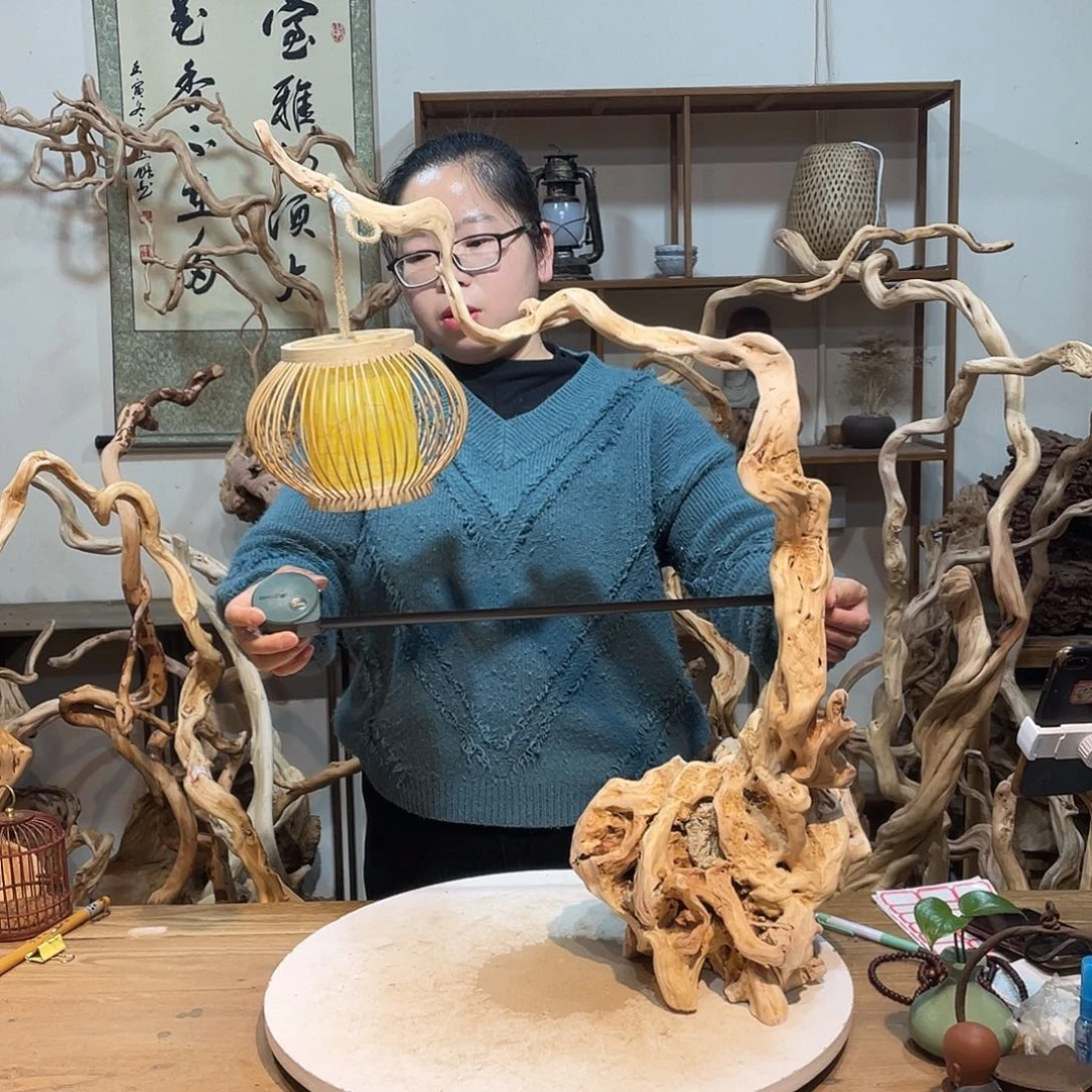 香杉木杜鹃根根艺摆件