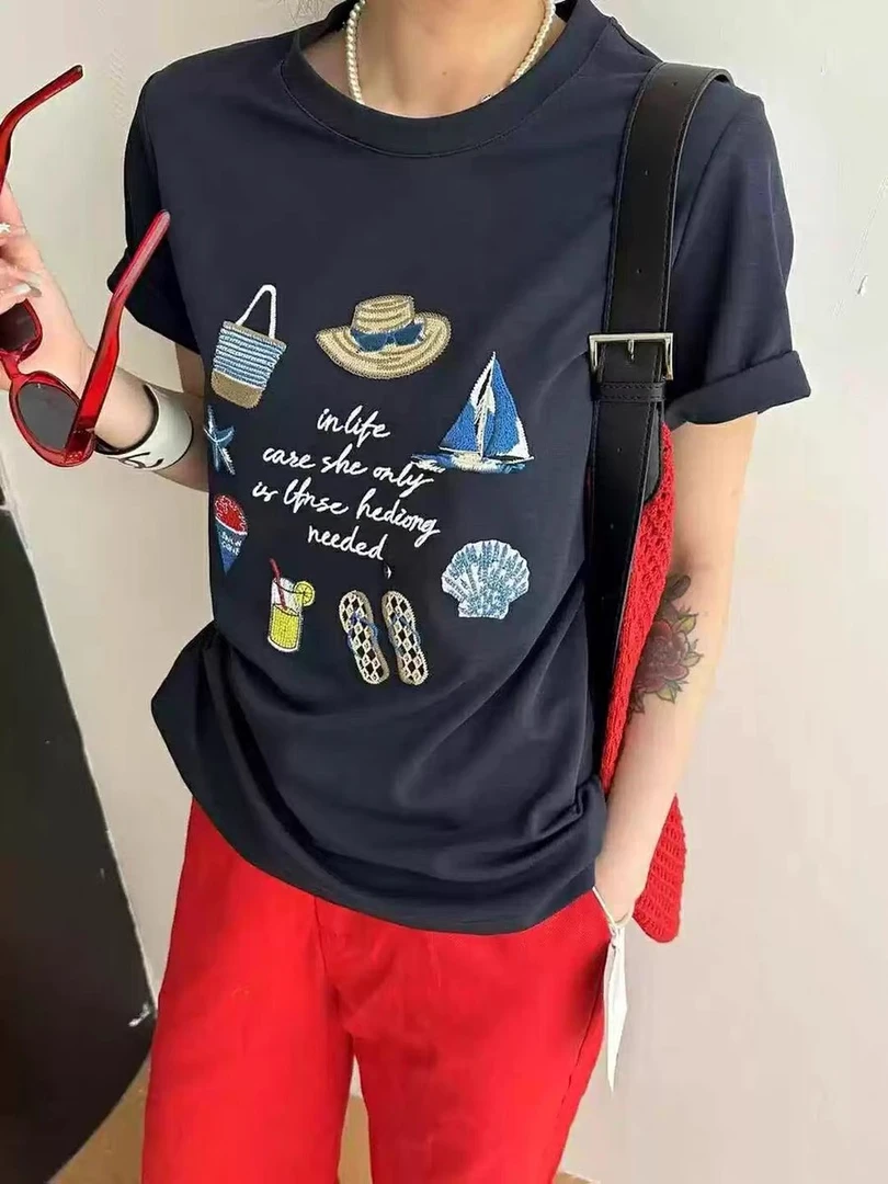 【大仙家】B017 十三行夏款韩式上衣舒适时尚百搭女士夏季