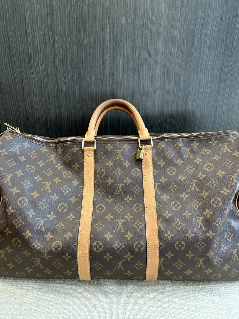 99新 LouisVuitton/路易威登 keepall55老花旅行袋芯片款 Anwen