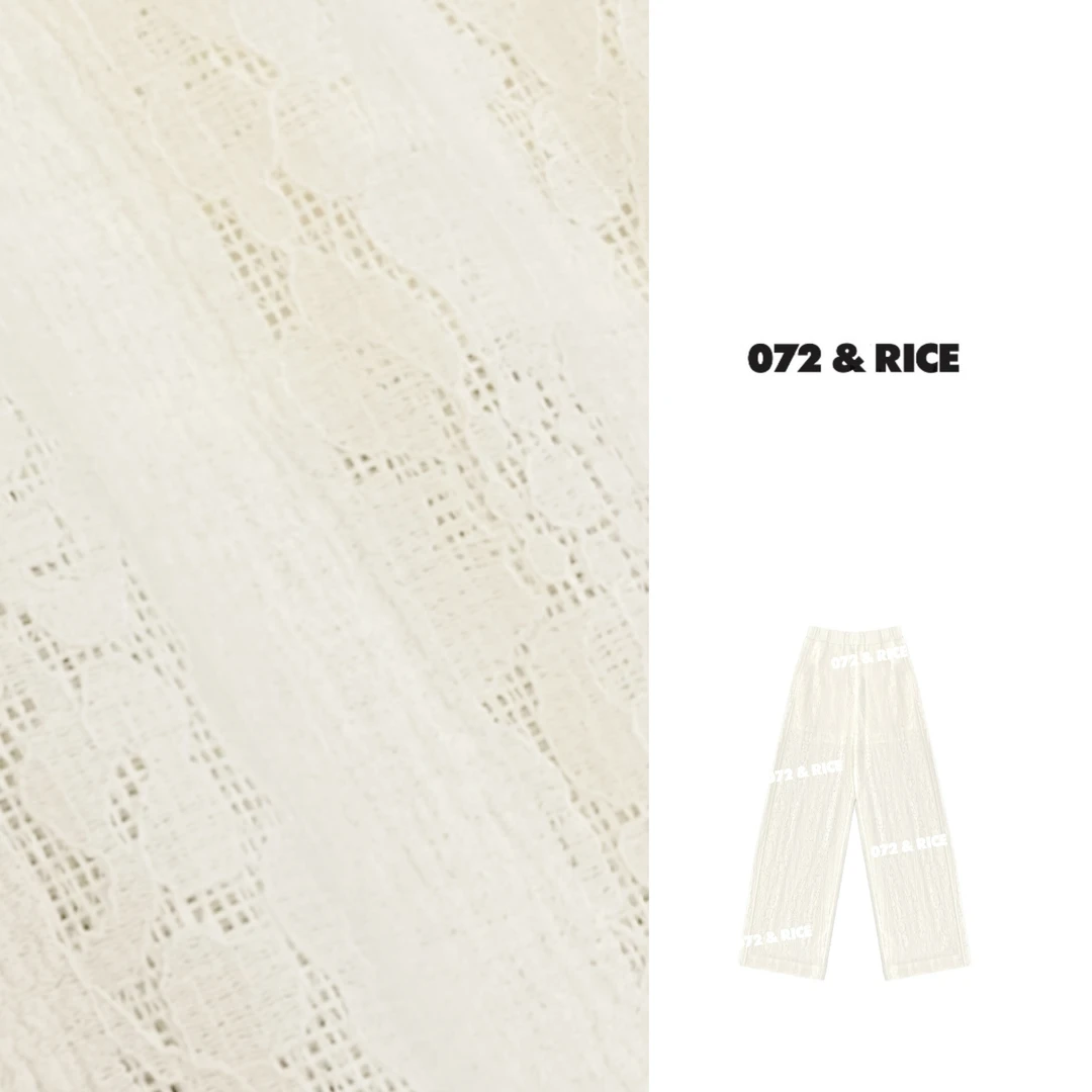 072 & RICE【非花裤】夏季休闲橡筋腰直筒长裤 32LK71