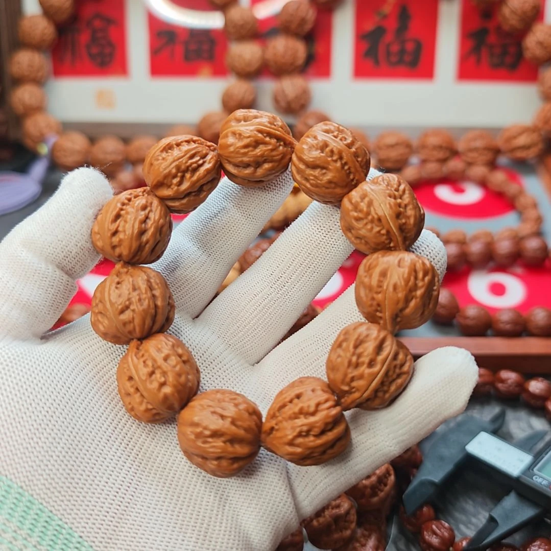 手串文玩核桃肉筋方蟾手串秋子核桃