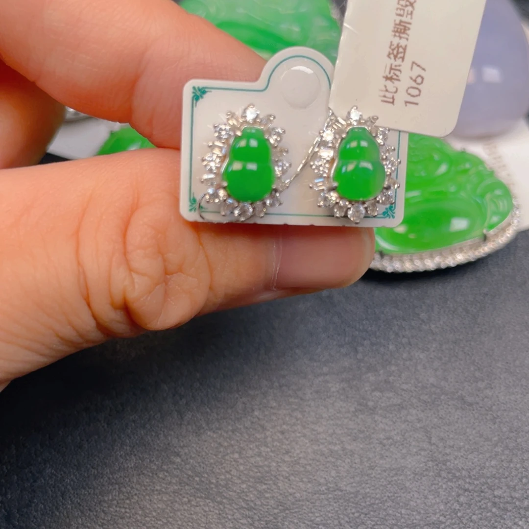 吊坠(不含链)银S925镶嵌翡翠