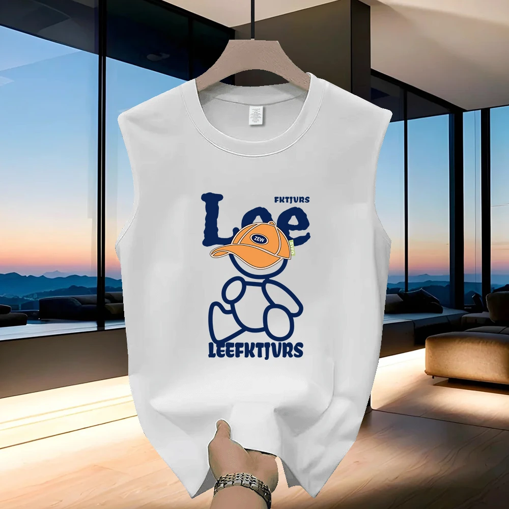 美式痞帅潮牌重磅纯棉背心男士夏季新款爆款时尚坎肩无袖t恤男装T