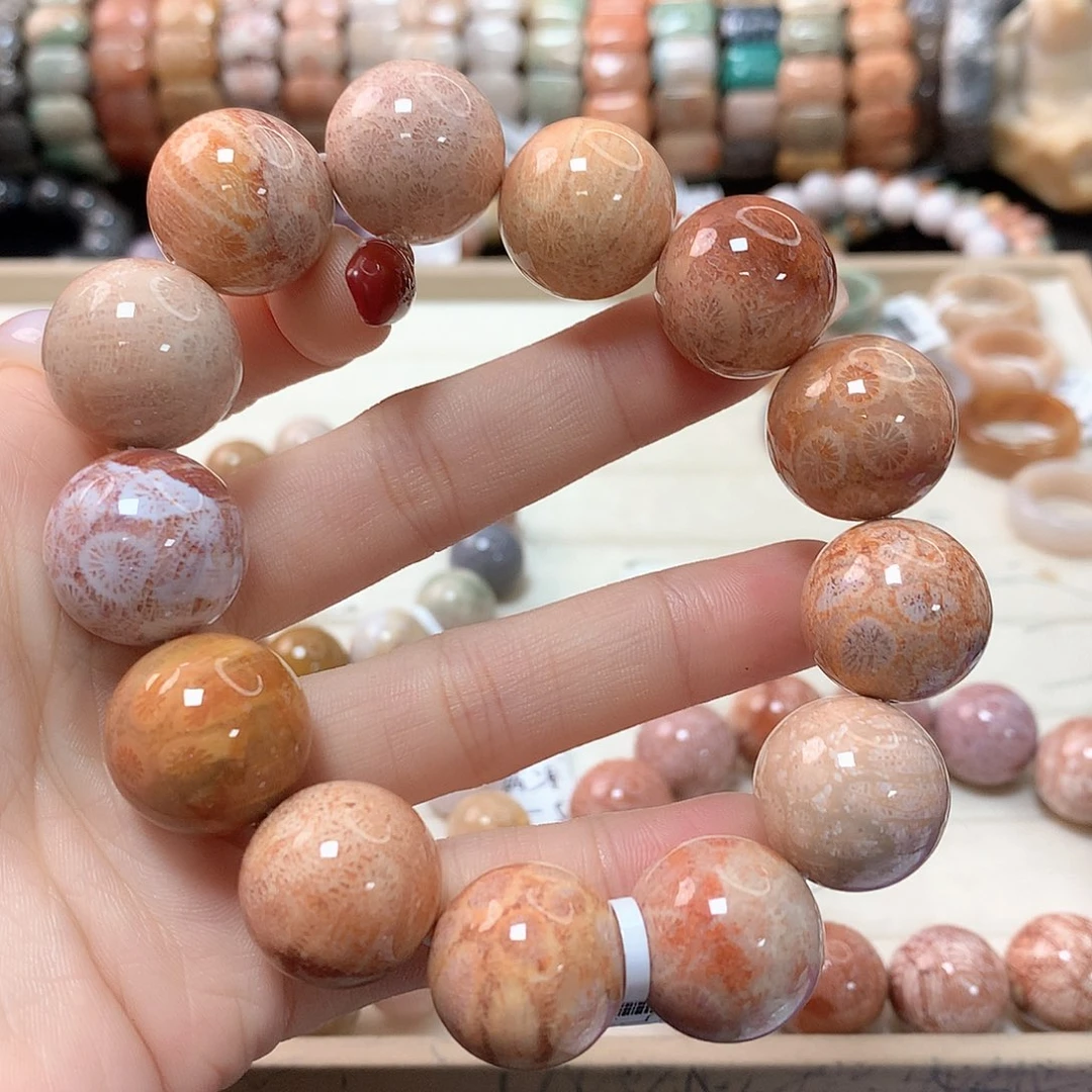 硅化珊瑚（珊瑚玉）手链未镶嵌小***?161