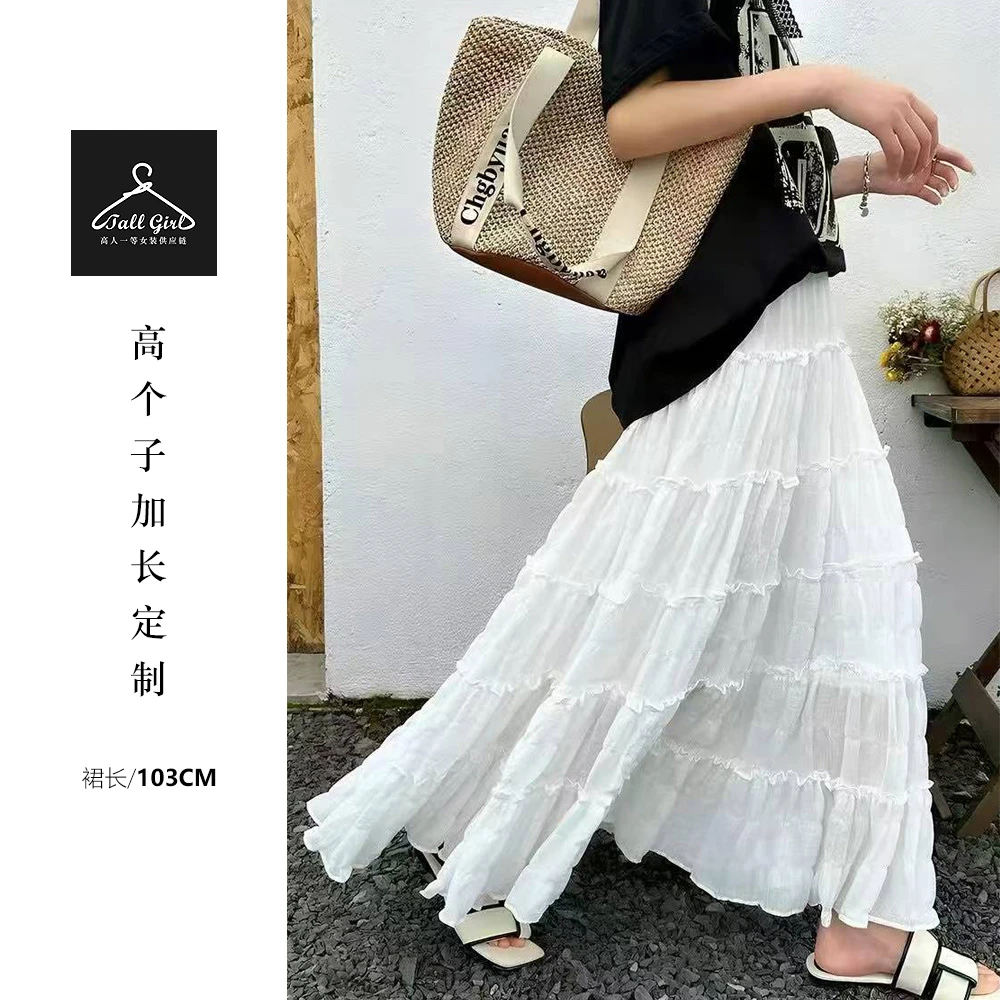 【拉法LF】【温温柔柔裙】高个子韩系高腰甜美春夏百搭蕾丝蛋糕裙半裙