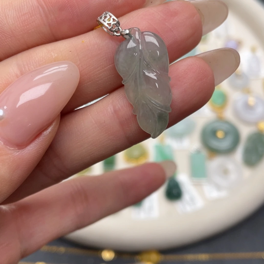 翡翠银S925镶嵌吊坠(不含链)