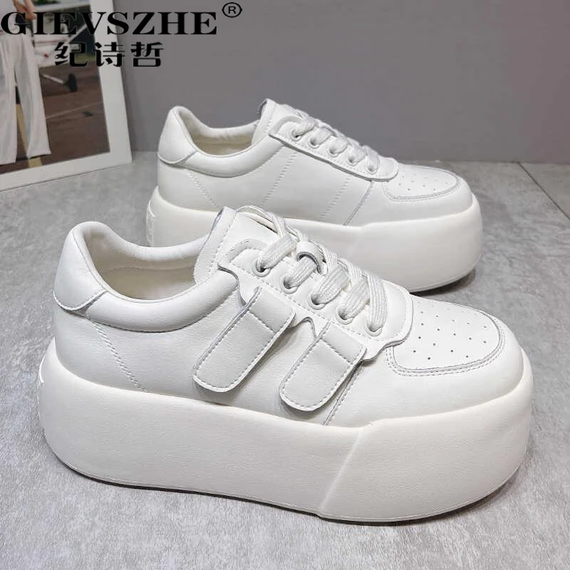 纪诗哲魔术贴大头面包鞋女夏季新款厚底增高时尚百搭运动休闲鞋子