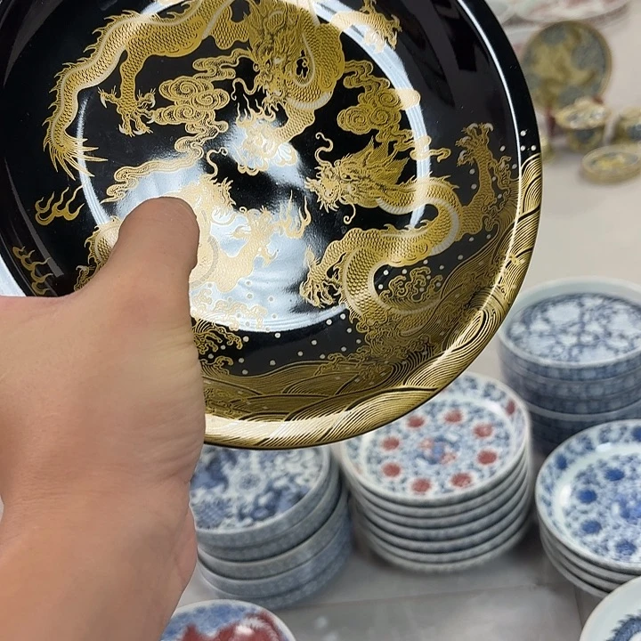 瓷片乌金金龙大胡乘景德镇