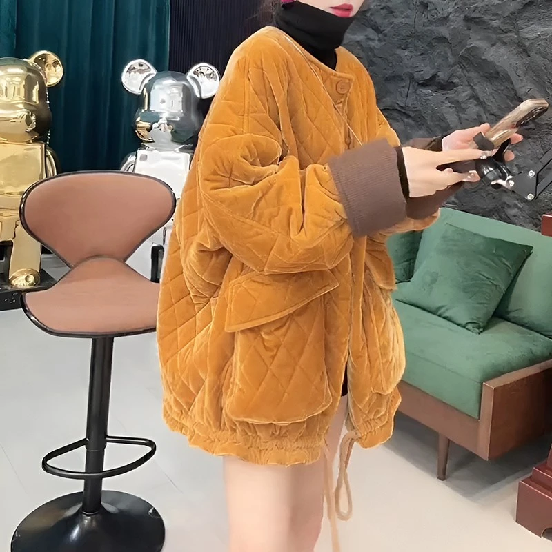 面包服夹棉加厚外套女装2025新款冬季外穿宽松大口袋保暖棉服棉衣