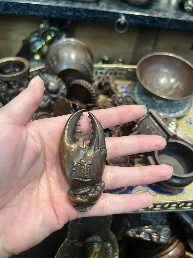 复古铜器摆件螃蟹脚46