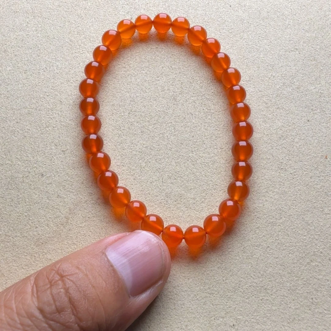 手链未镶嵌南红玛瑙心6.4mm河湾