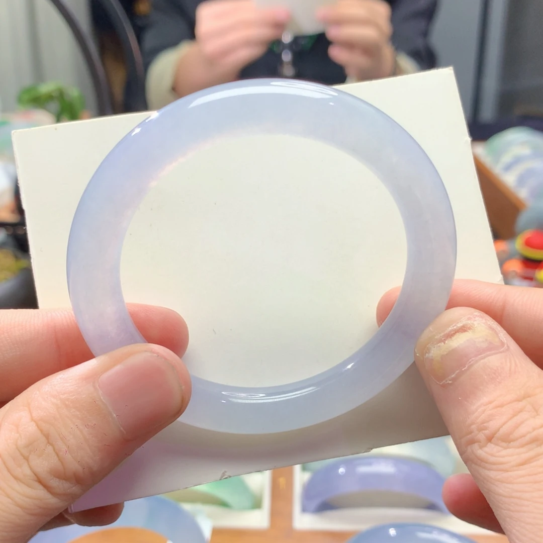 翡翠未镶嵌手镯糯冰紫