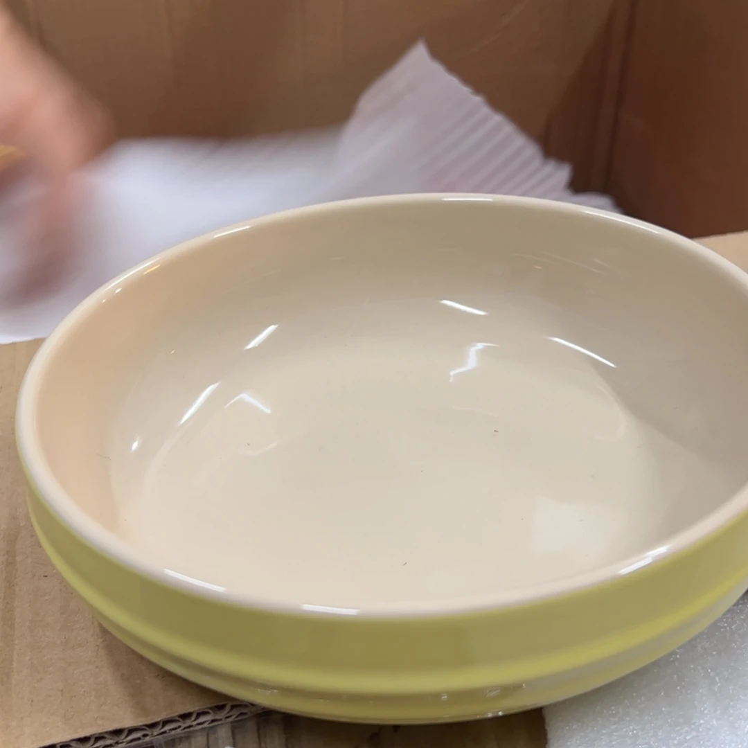 瓷尼斯黄深盘八英寸