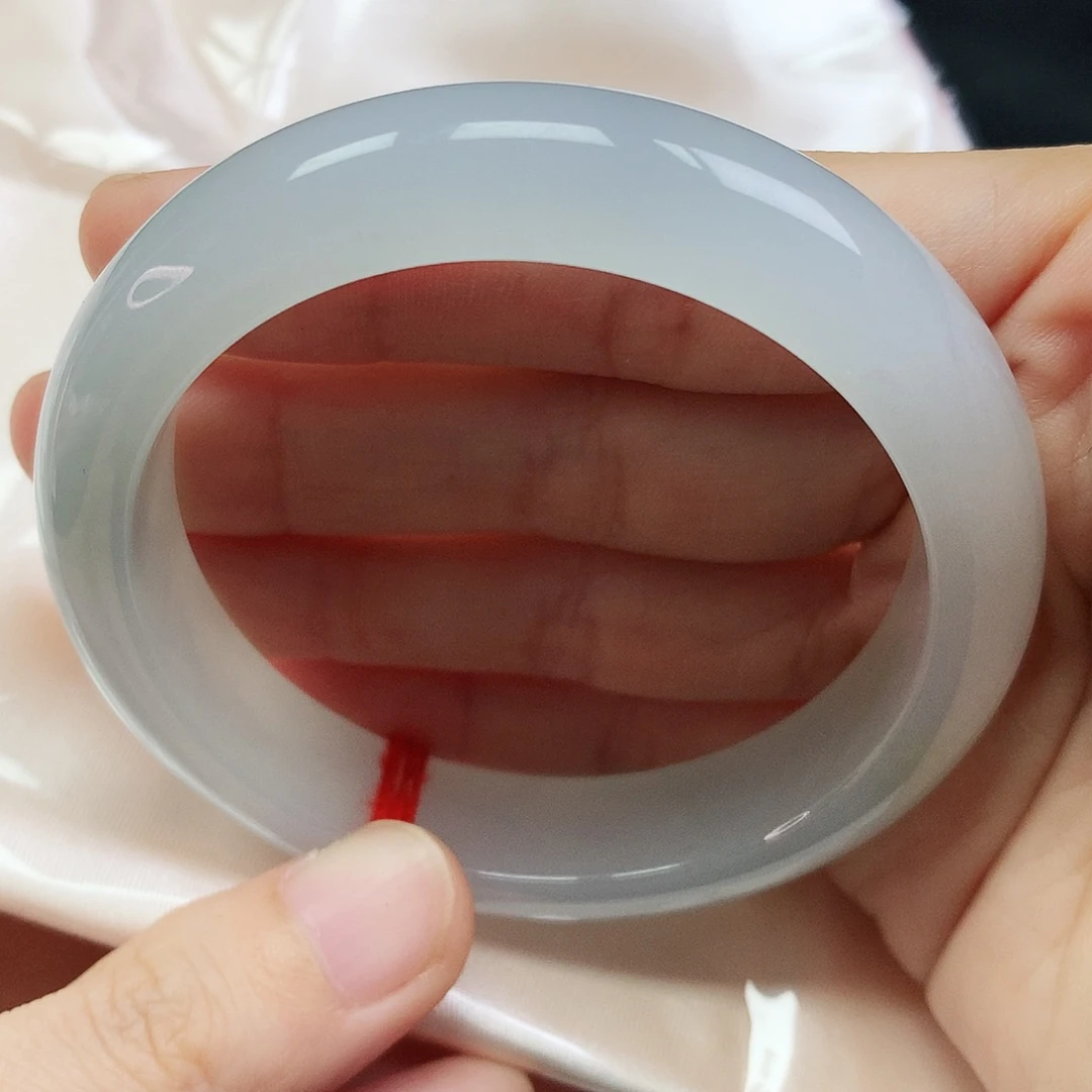 未镶嵌手镯翡翠55.1圈口冰种白月光04