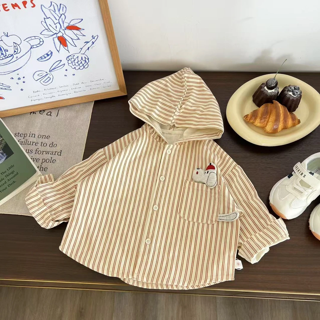 儿童春秋卡通立体小狗条纹外套H1918