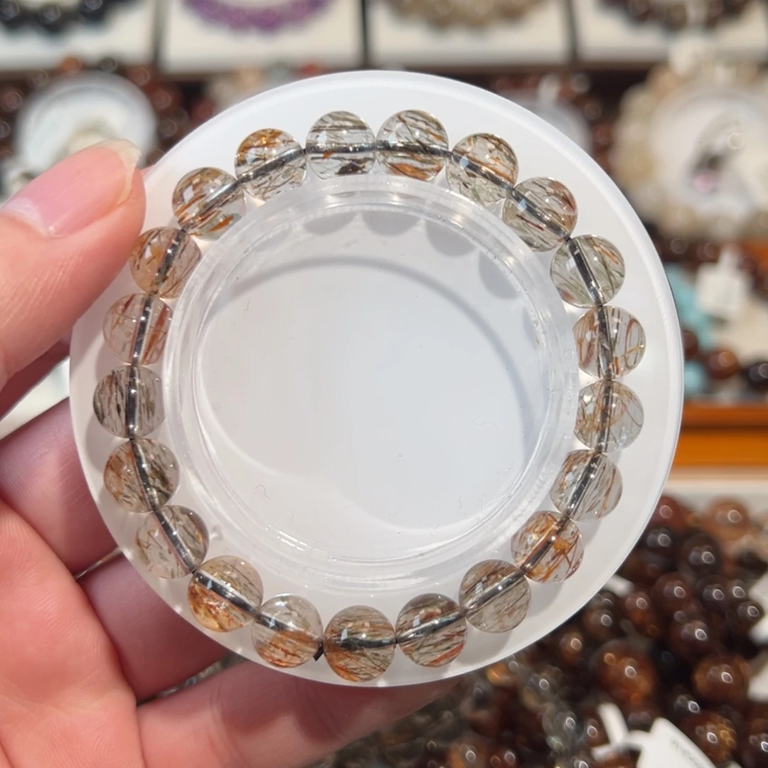 手链未镶嵌发晶黑金超水晶9M