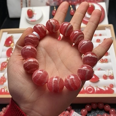 菱锰矿（红纹石）手绳未镶嵌