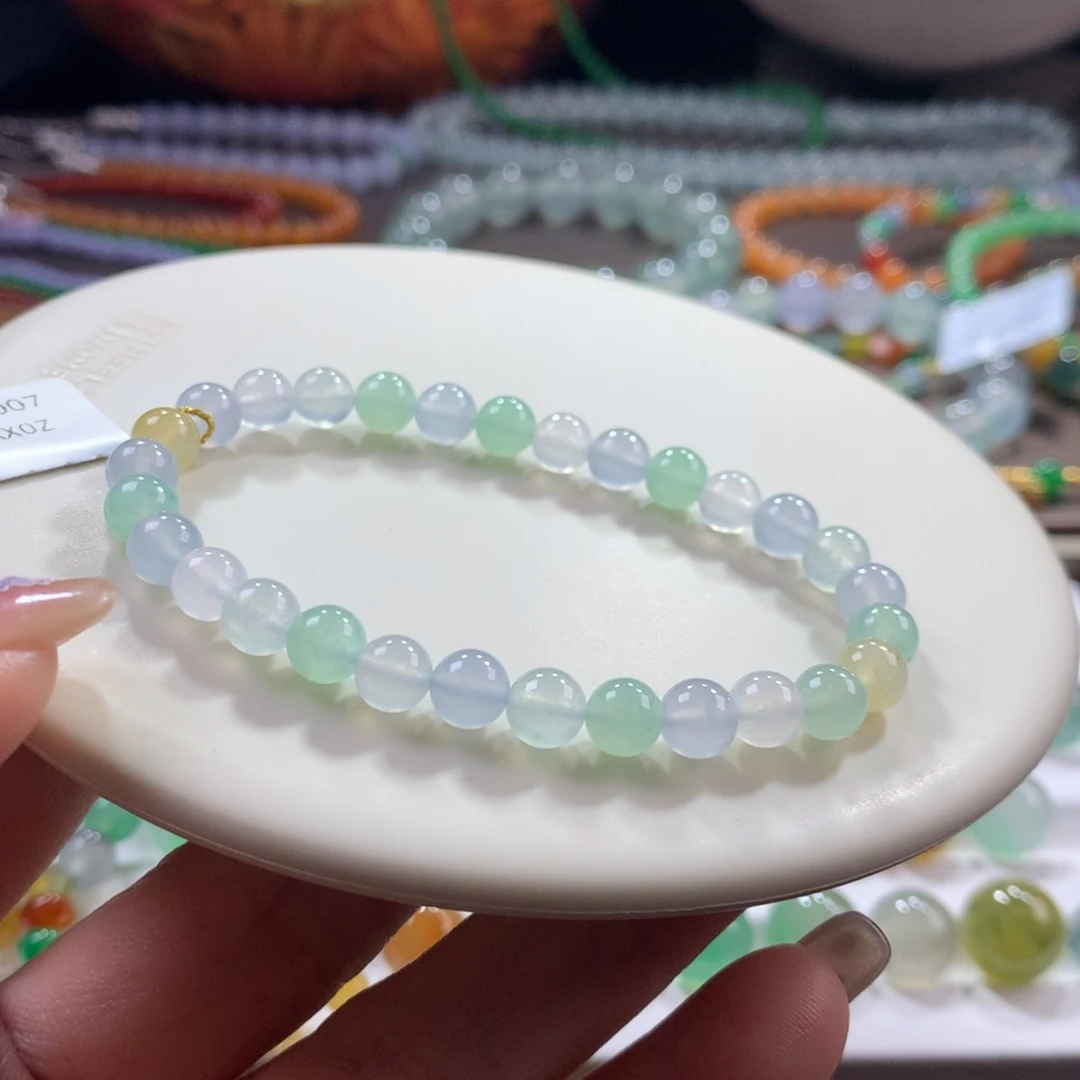 开****翡翠未镶嵌手链冰幻彩卡6