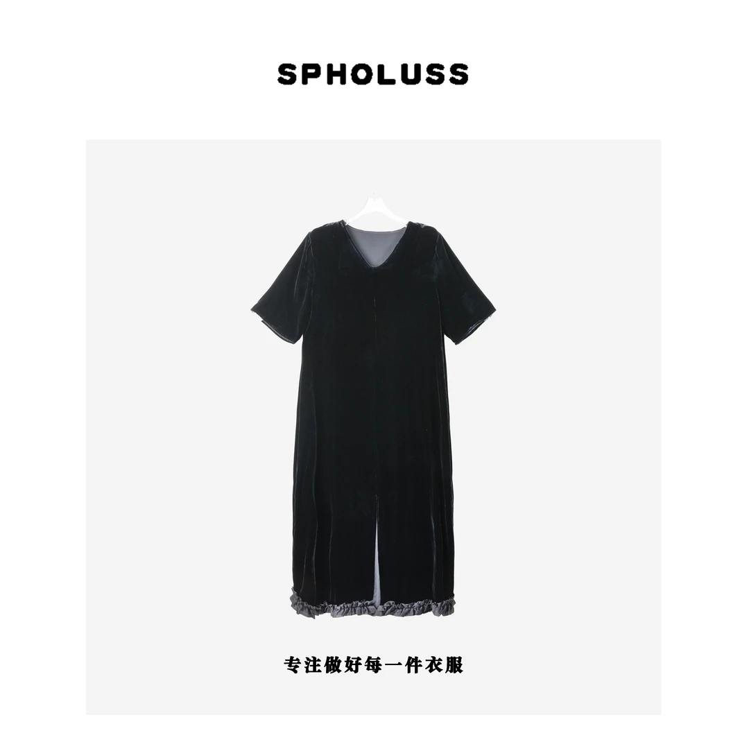 【丝芙玉禄】（K191）重磅100%真丝丝宽松时尚轻奢气质连衣裙