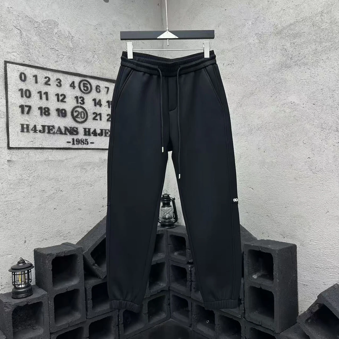 5809秋冬新款加绒保暖空气棉休闲裤修身运动百搭潮牌简约长裤