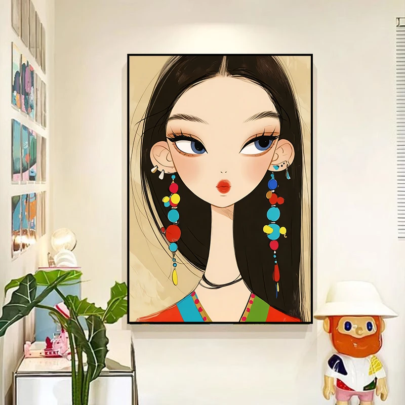 时尚女孩挂画潮流装饰画服装店饰品店摆画客厅壁画Q16