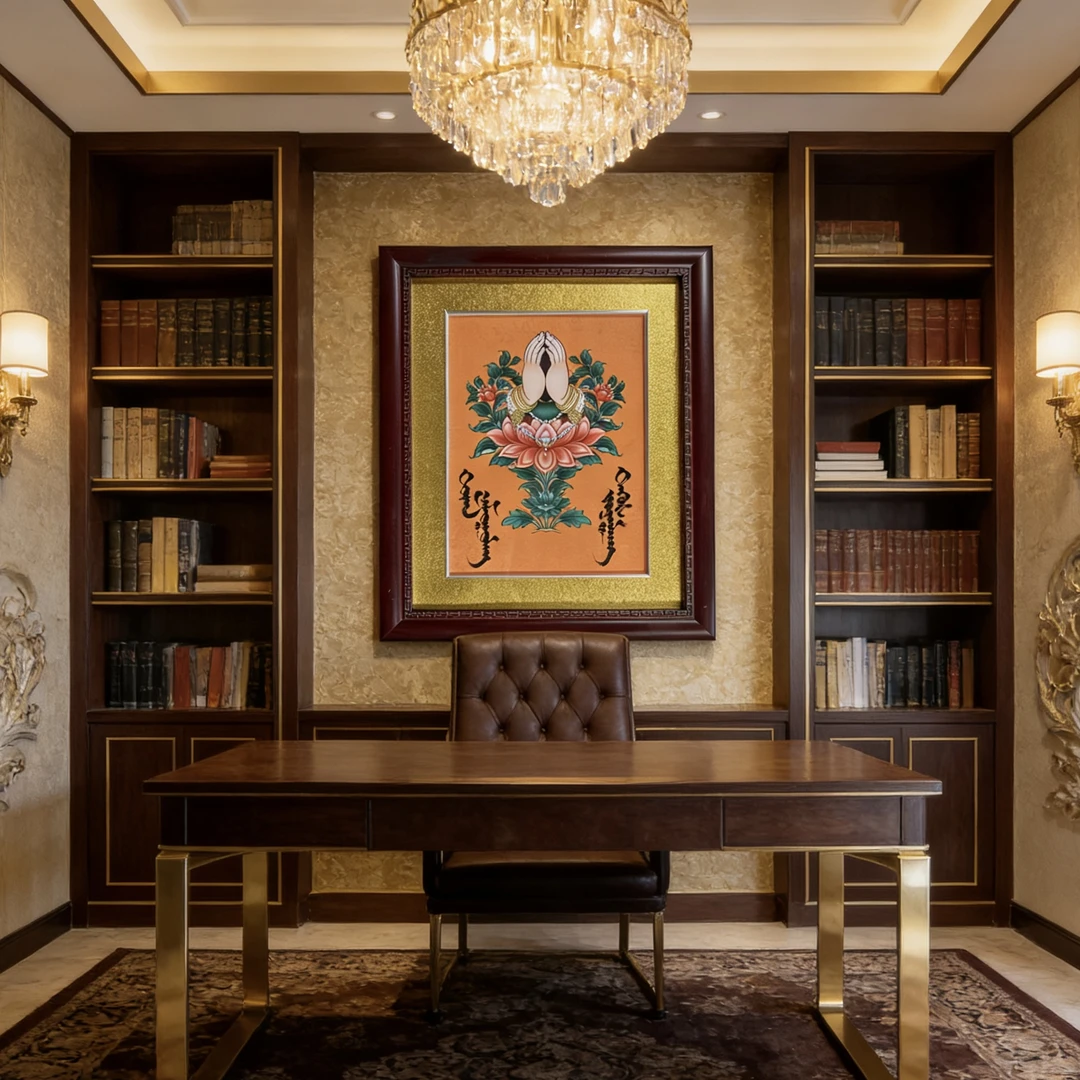 非遗蒙古文书法挂画 新中式玄关过道画 民族风客厅背景墙装饰画