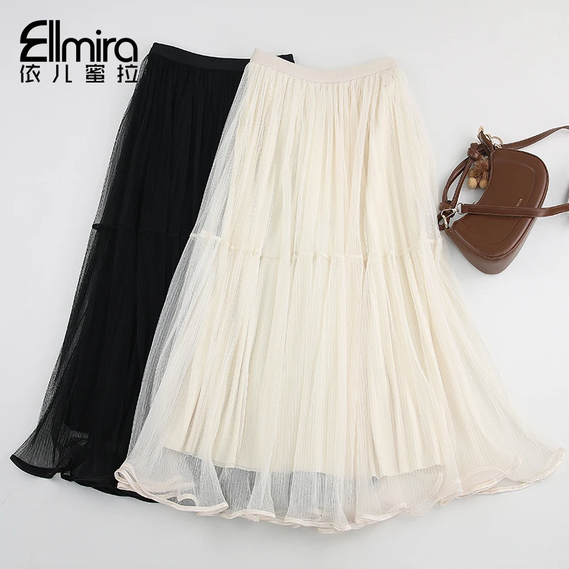 9069女童纱裙半身裙夏季儿童公主裙2025款洋气学院风女孩学生大童