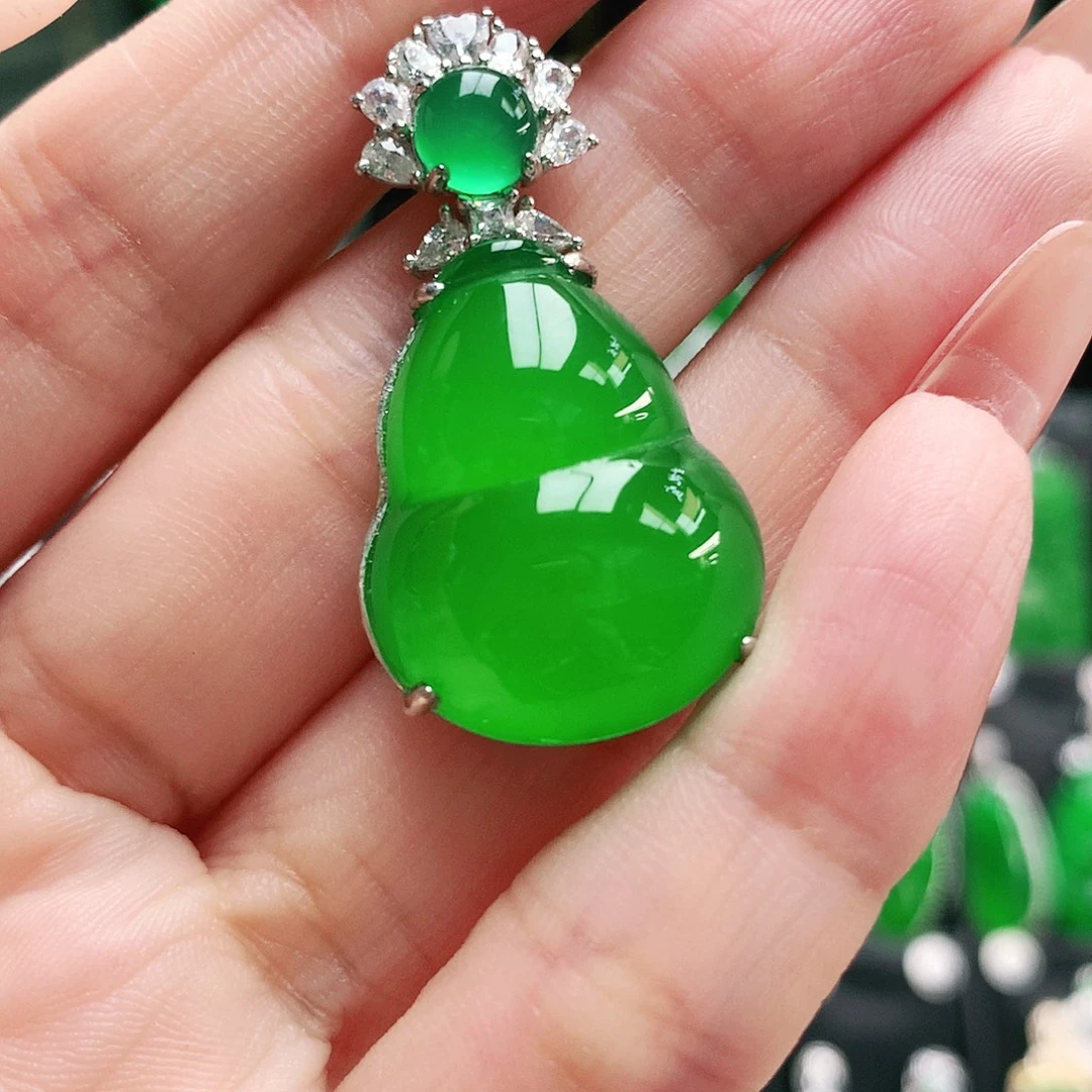 玛瑙/玉髓银S925镶嵌吊坠