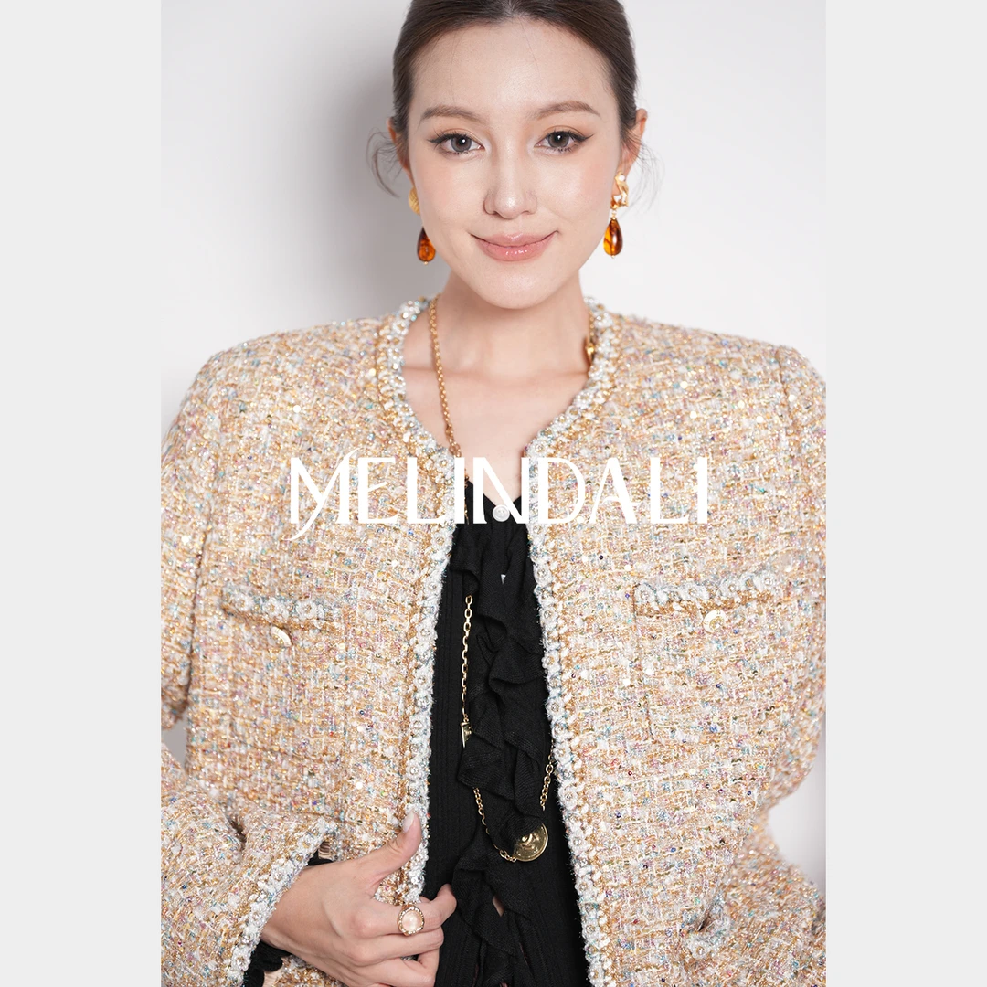 Melinda Li【维也纳小香】黑标意大利进口Ubertion粗花呢小香外套