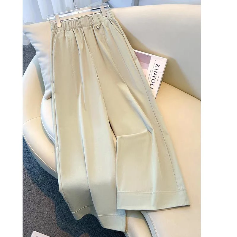 女秋款长裤直筒裤女百搭阔腿裤小个子休闲裤显瘦高腰宽松哈伦裤